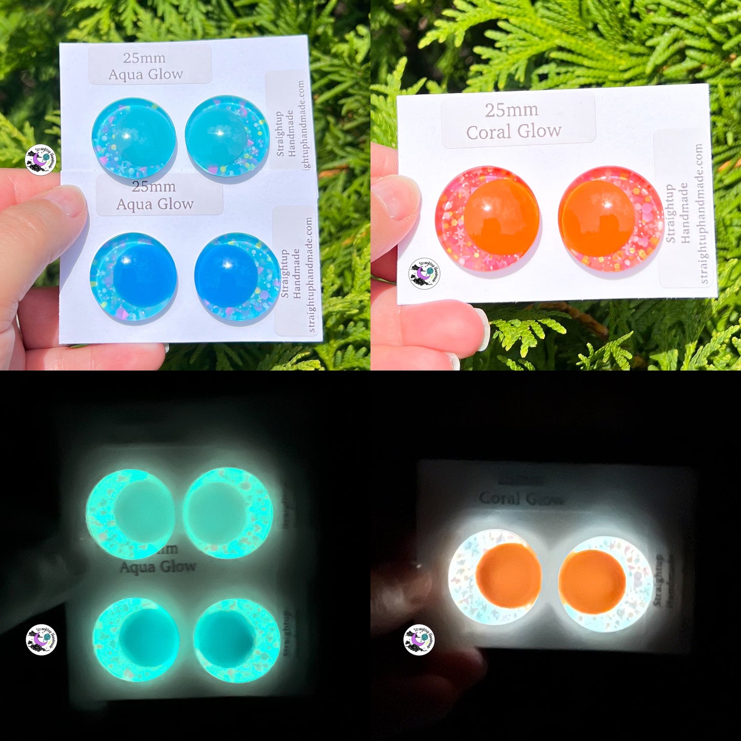 Glow in the Dark Colored Pupil Kawaii Safety Eyes