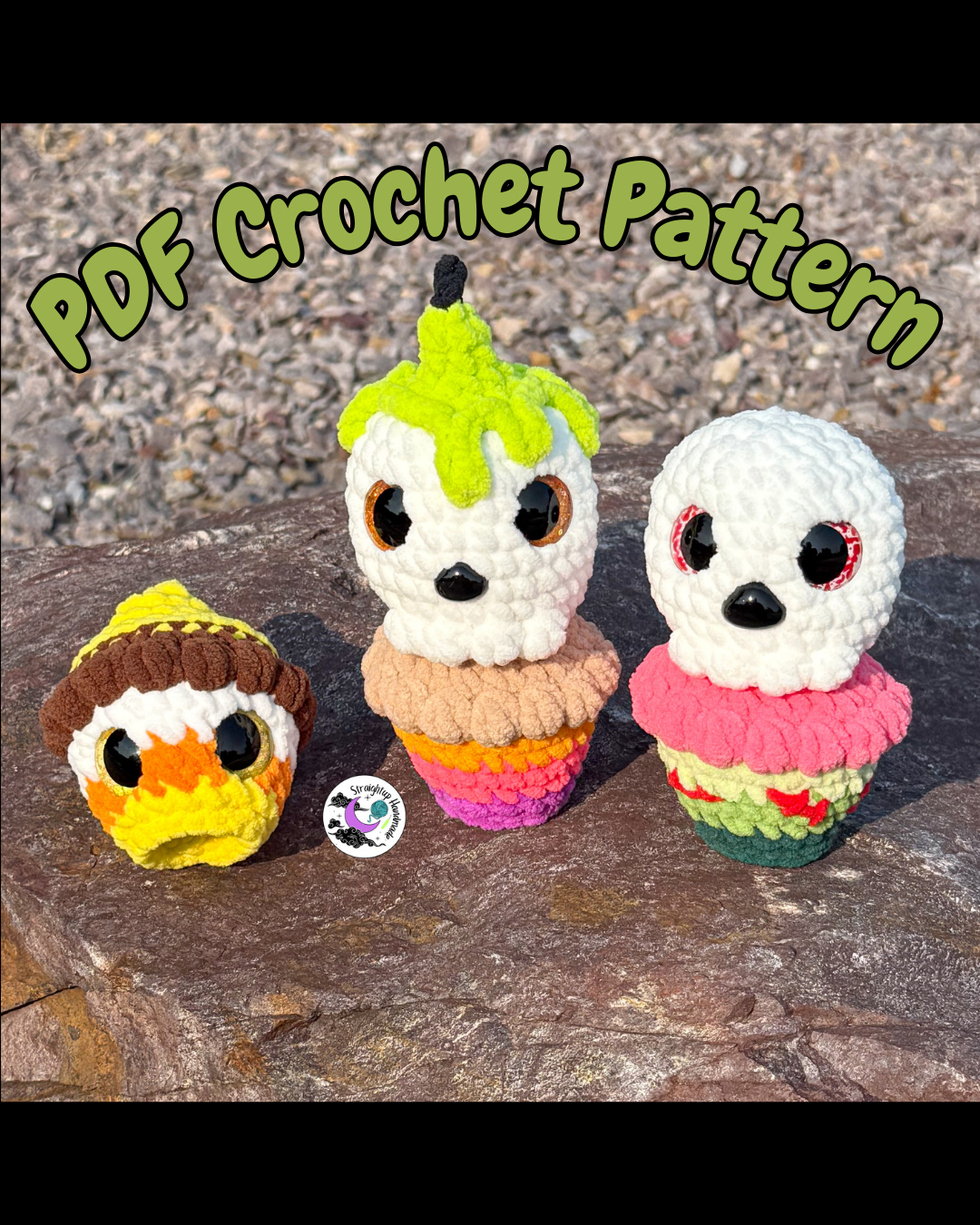 Spoopy NO SEW Cupcakes Crochet Pattern