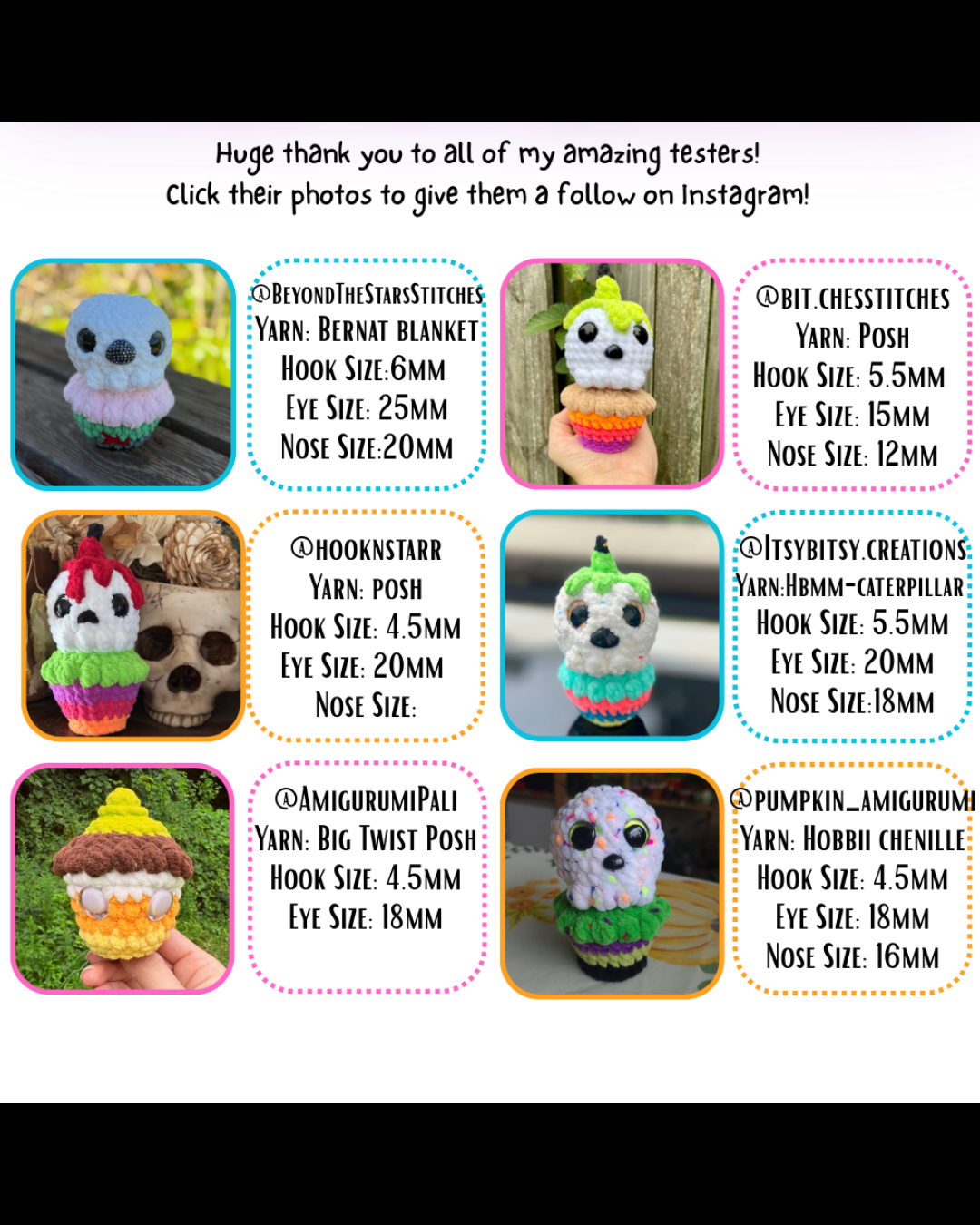 Spoopy NO SEW Cupcakes Crochet Pattern
