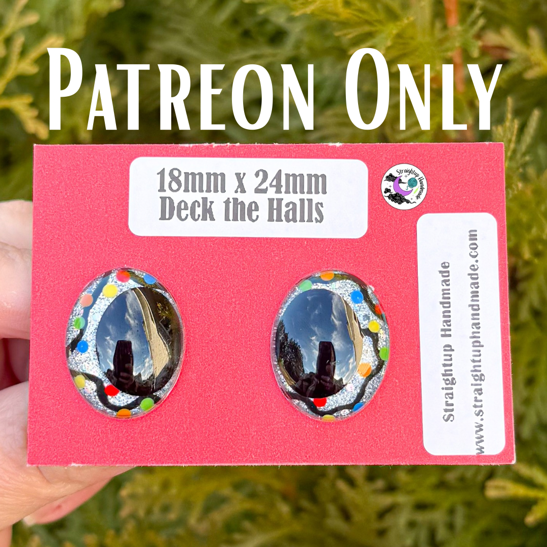 Patreon Christmas Black Kawaii Oval Safety Eyes