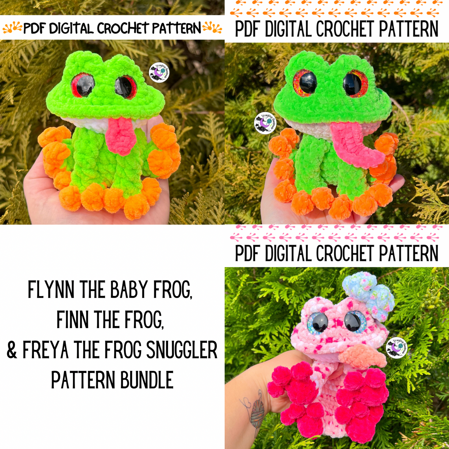 Trio Frog BUNDLE Crochet Pattern