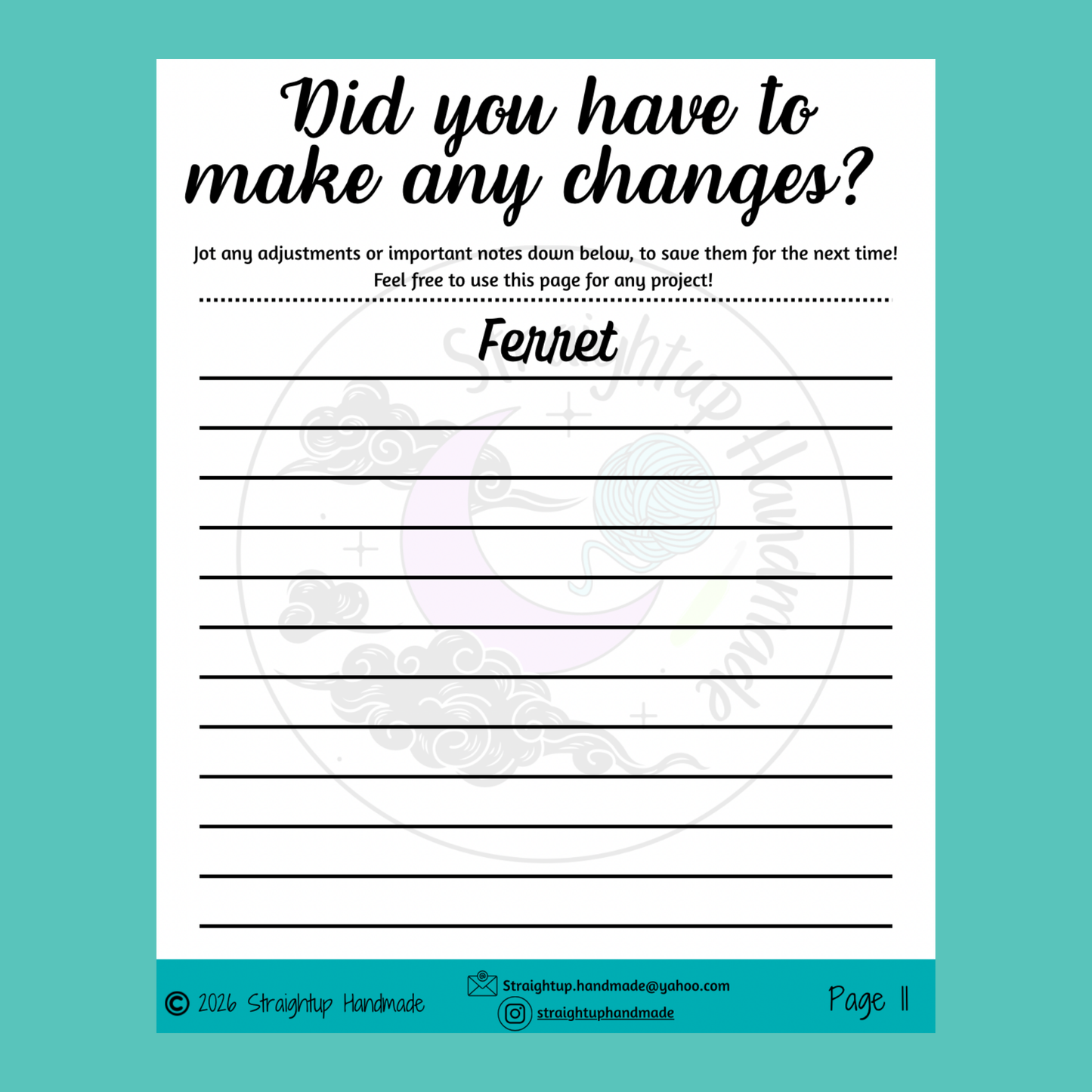 Fae the Ferret LOW SEW Crochet Pattern