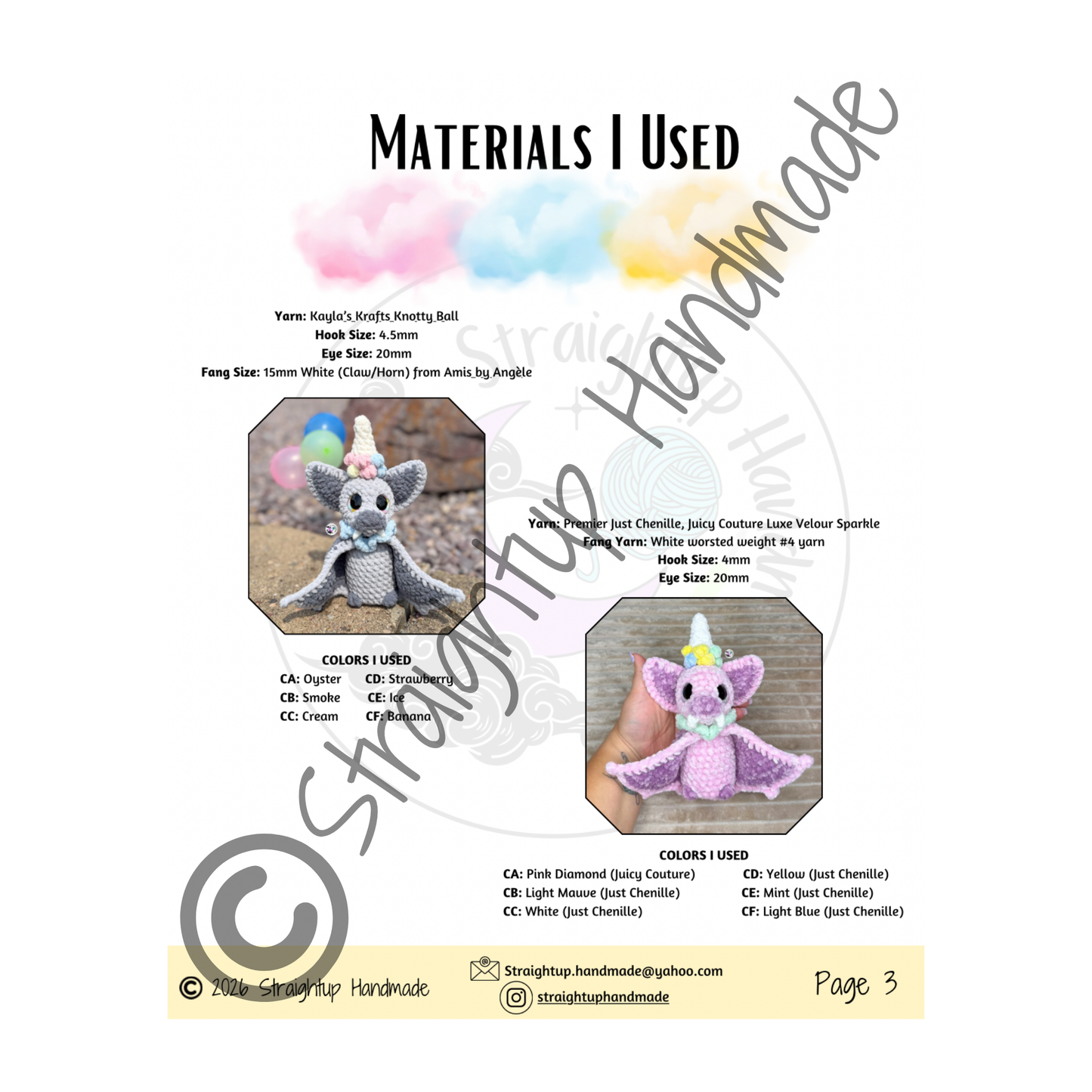 Cotton Candy Bat Crochet Pattern