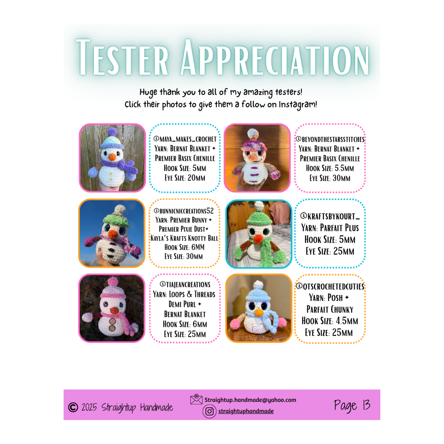 Skye the Snowman LOW SEW Crochet Pattern