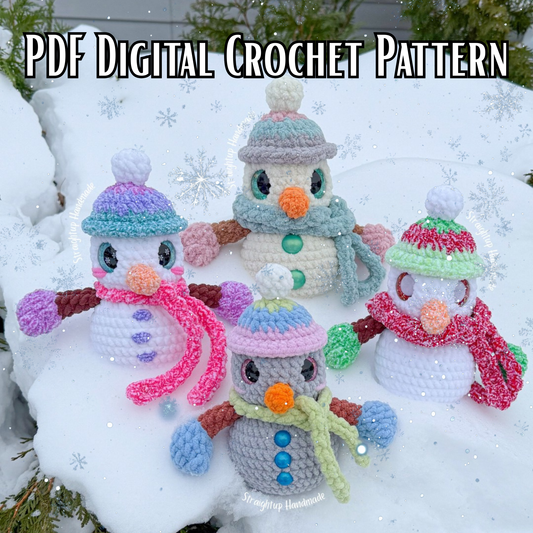 Skye the Snowman LOW SEW Crochet Pattern