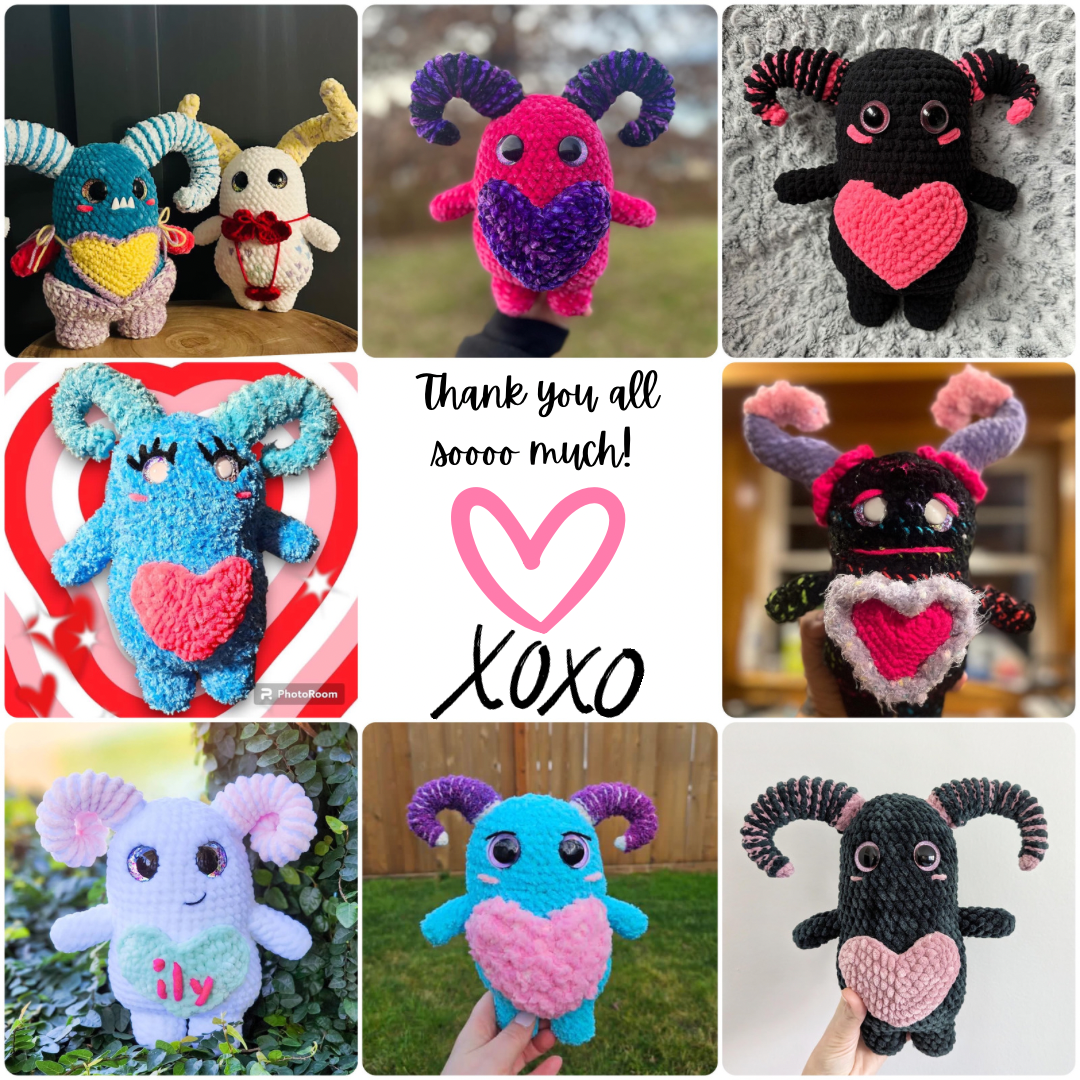 Sweetheart the Love Monster Crochet Pattern