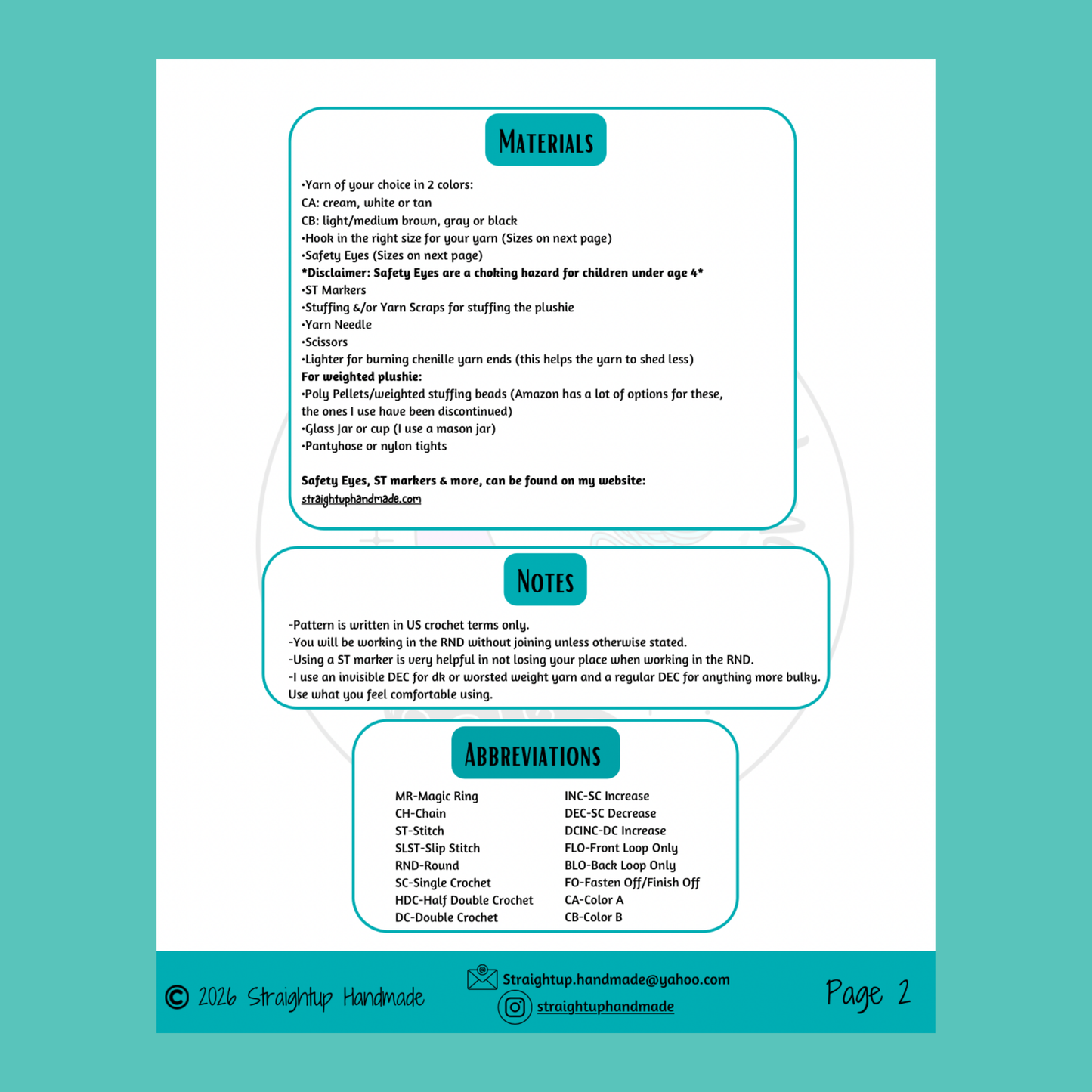 Fae the Ferret LOW SEW Crochet Pattern