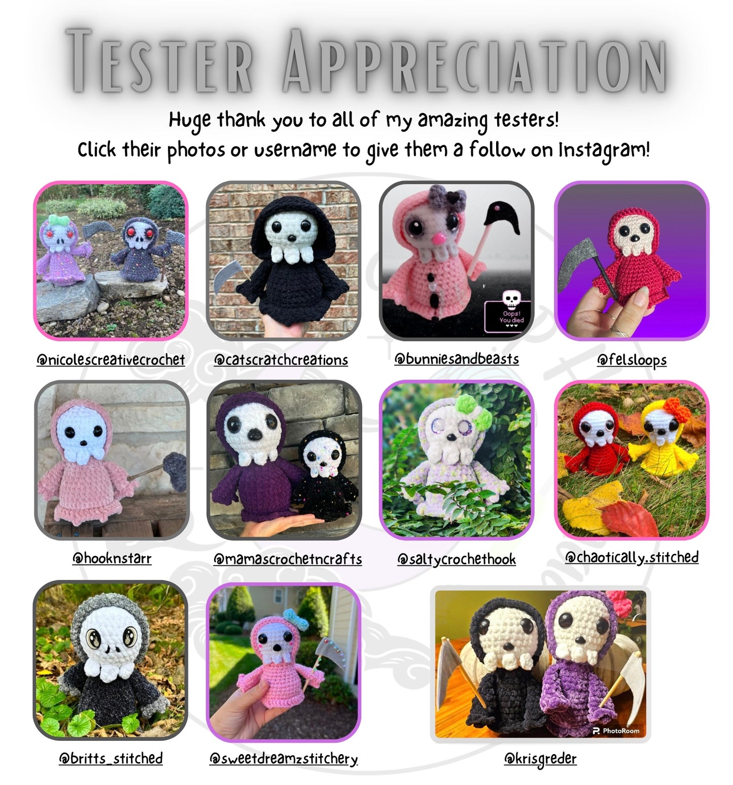 BUNDLE Reaper LOW SEW Crochet Pattern