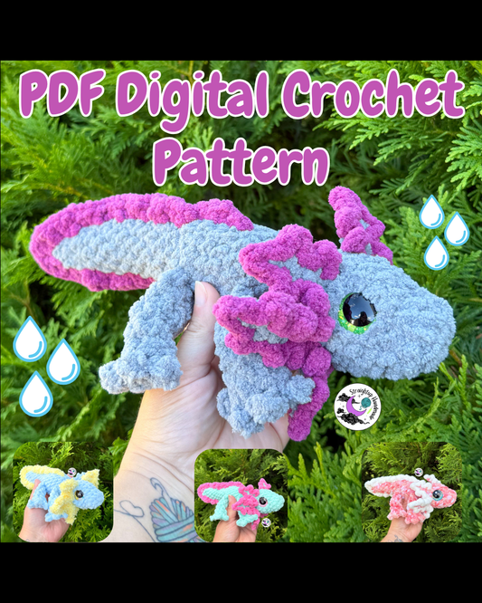 Aria the Baby Axolotl LOW SEW Crochet Pattern