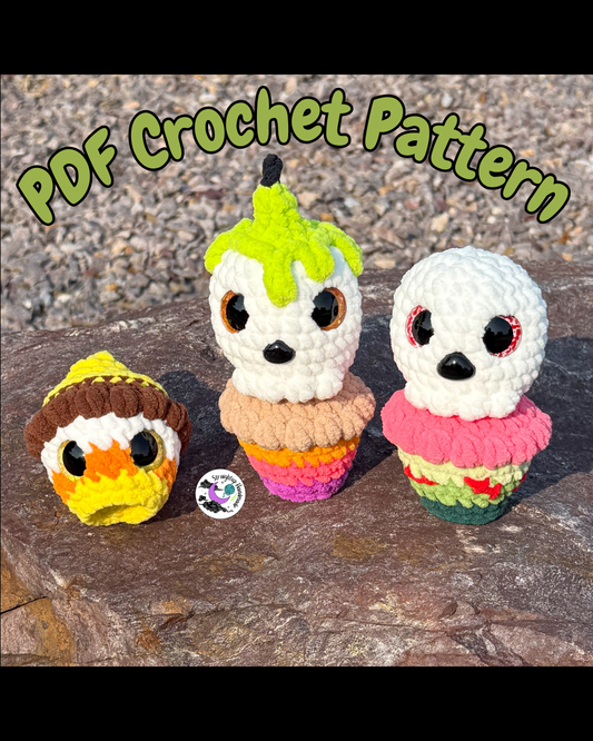 Spoopy NO SEW Cupcakes Crochet Pattern