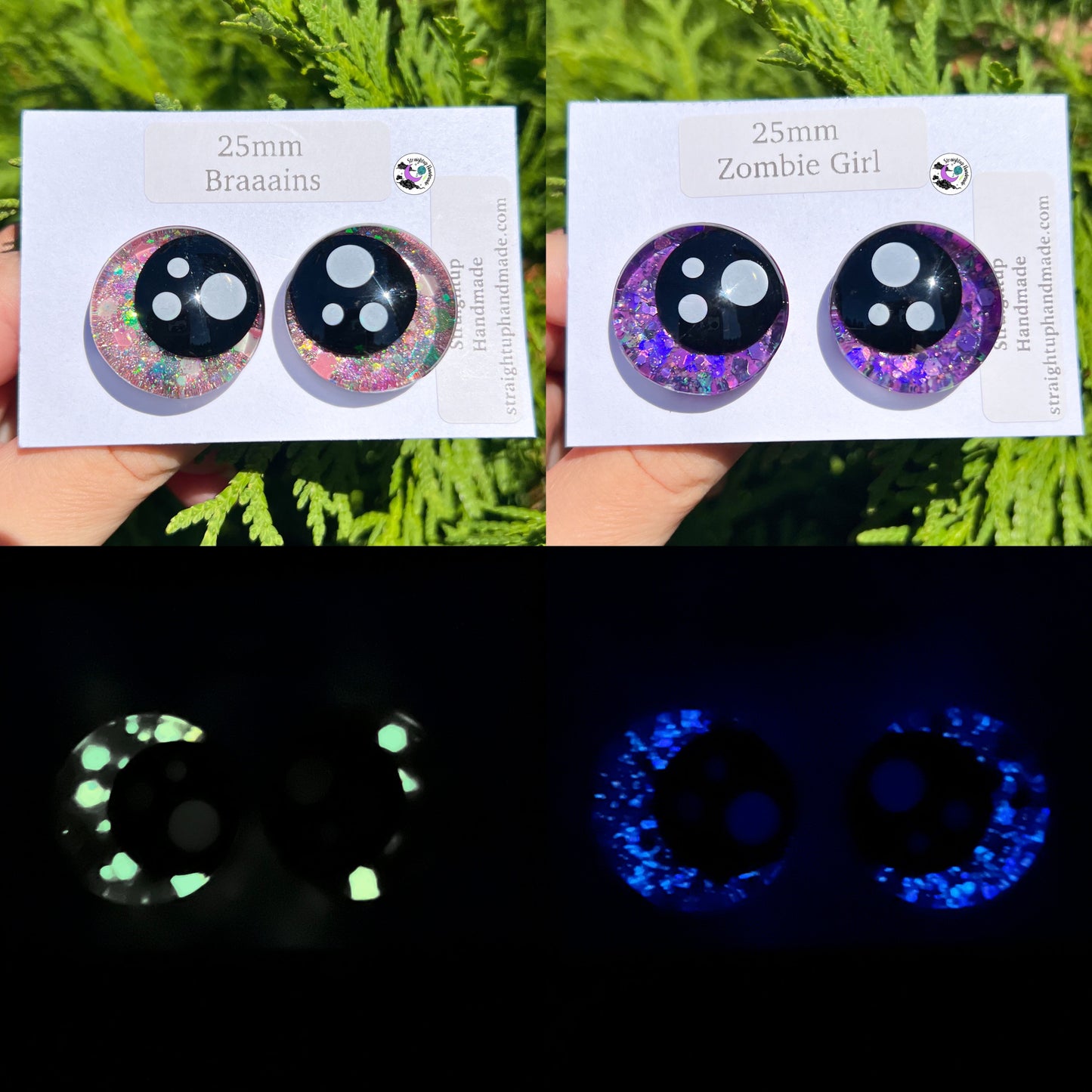 Glow in the Dark Cartoon Black Kawaii Safety Eyes