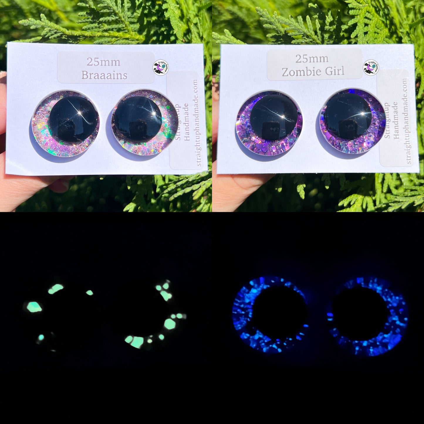 Glow in the Dark Black Kawaii Safety Eyes