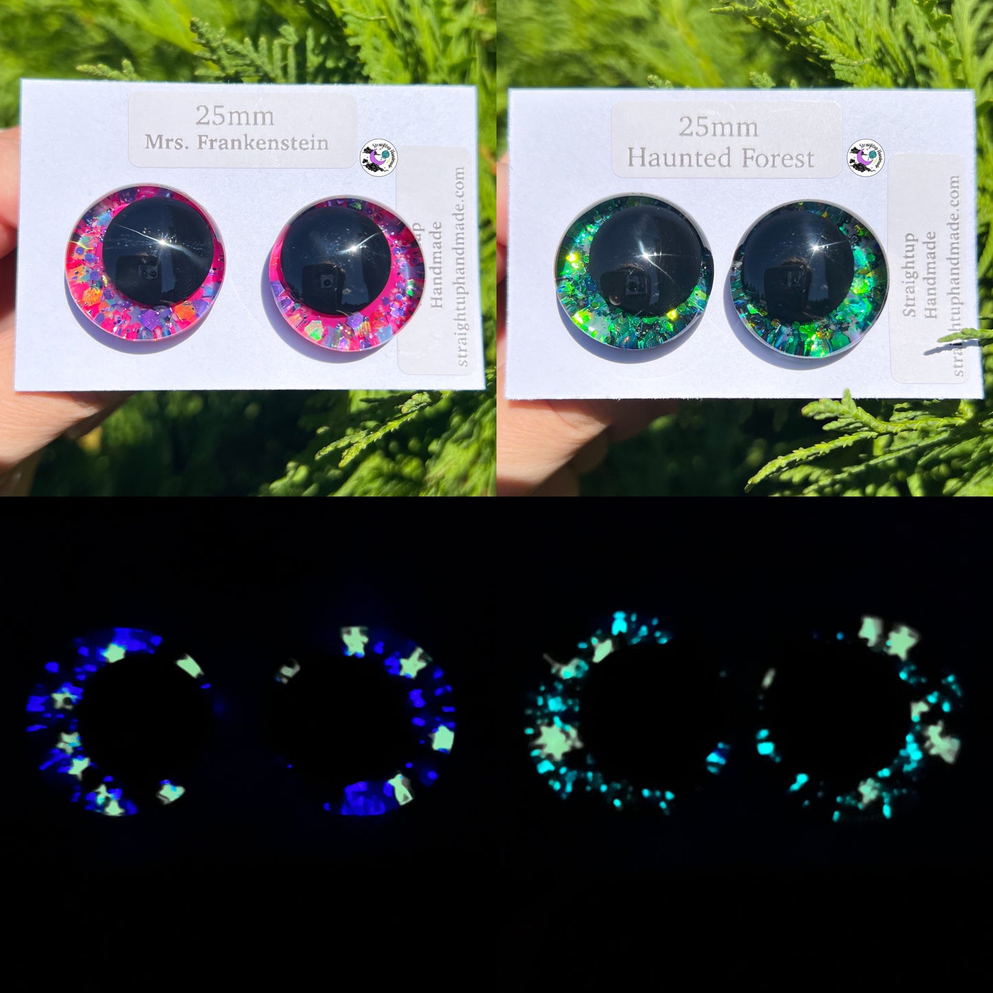 Glow in the Dark Black Kawaii Safety Eyes