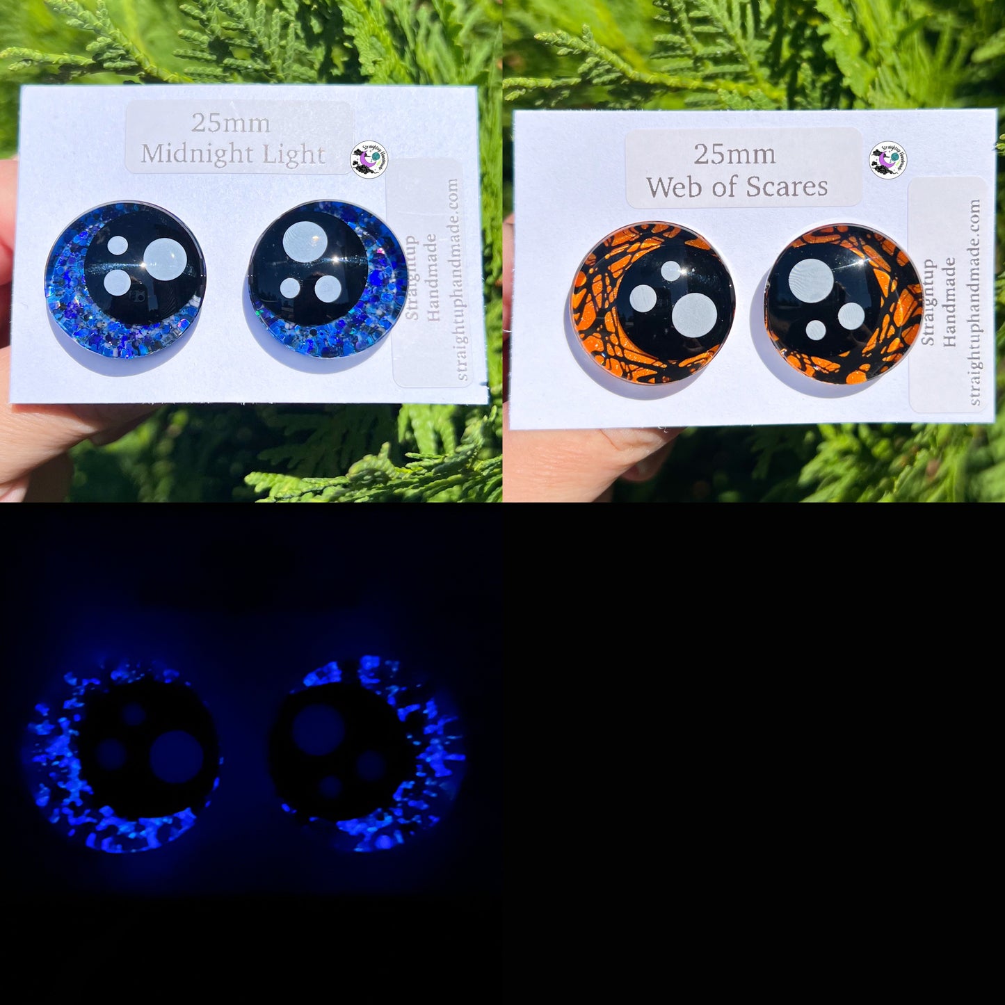 Glow in the Dark Cartoon Black Kawaii Safety Eyes