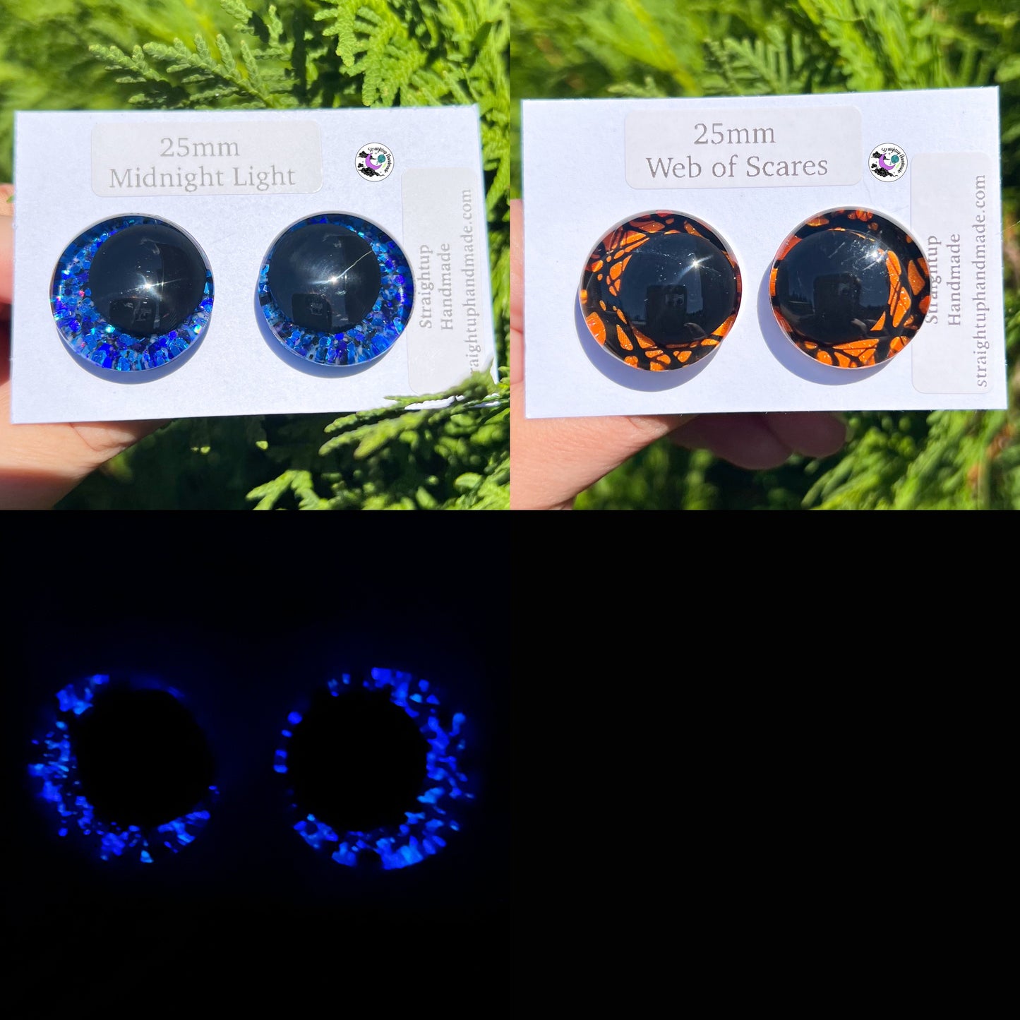 Glow in the Dark Black Kawaii Safety Eyes