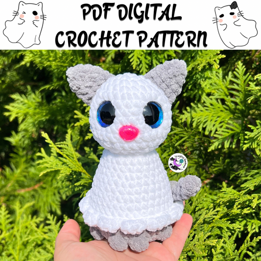 LOW SEW Boo the Ghost Cat CROCHET PATTERN