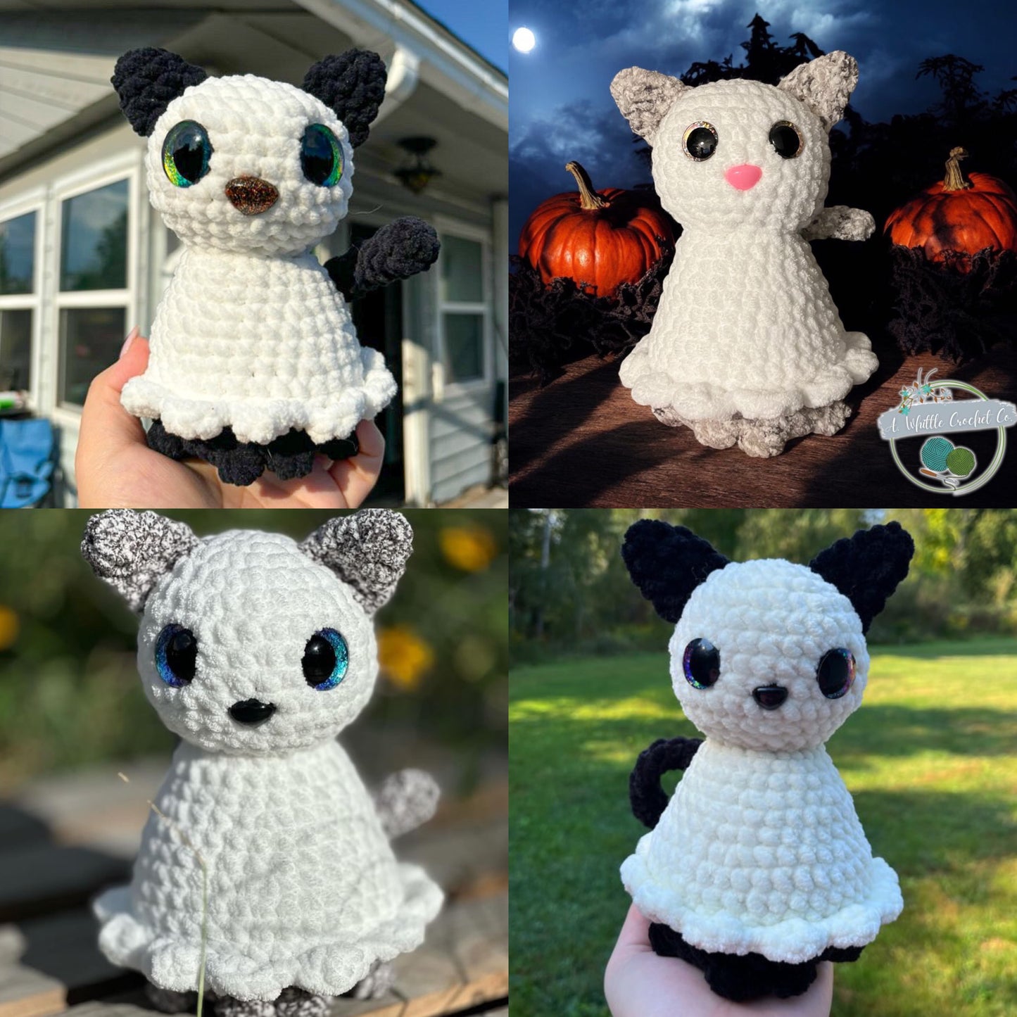 LOW SEW Boo the Ghost Cat CROCHET PATTERN