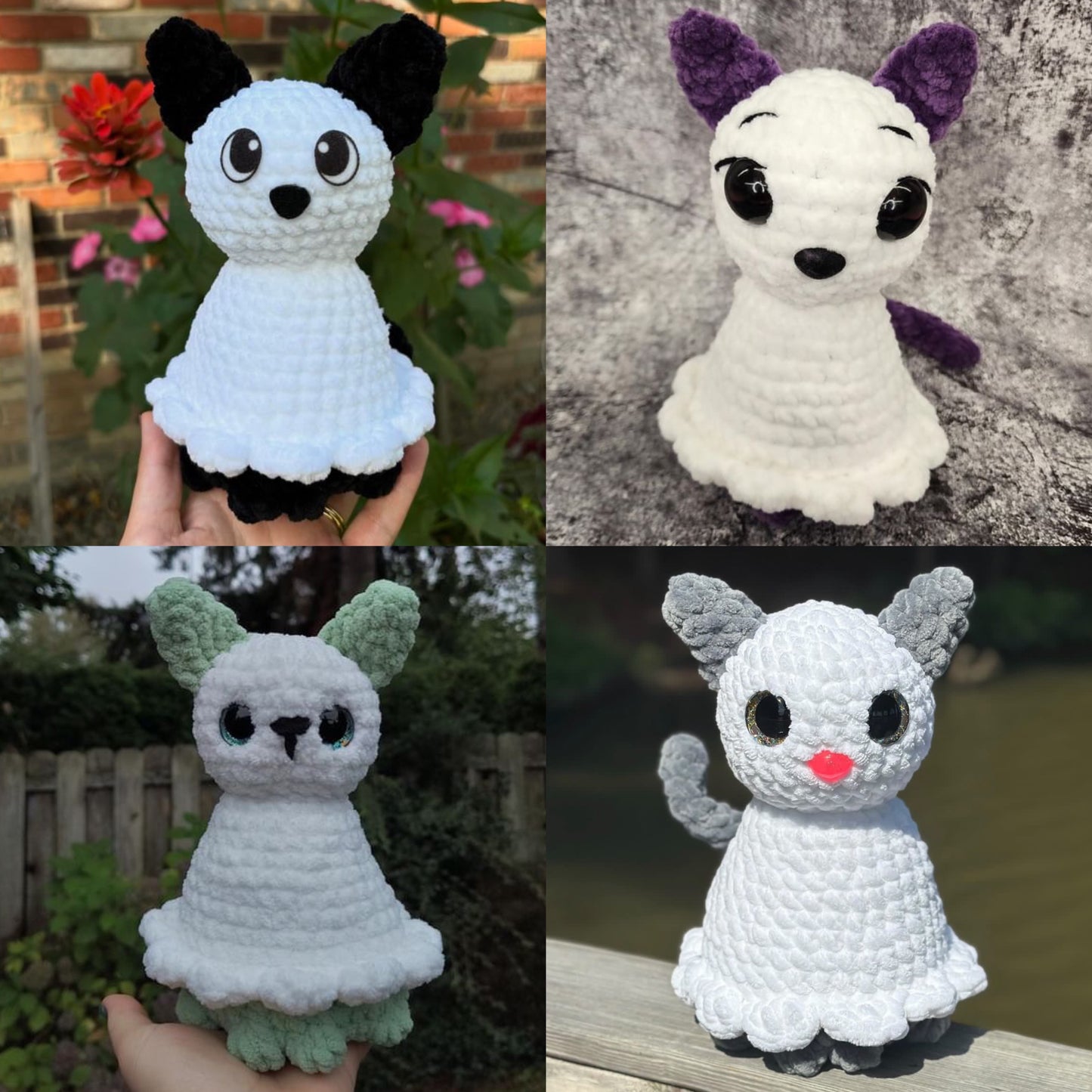 LOW SEW Boo the Ghost Cat CROCHET PATTERN