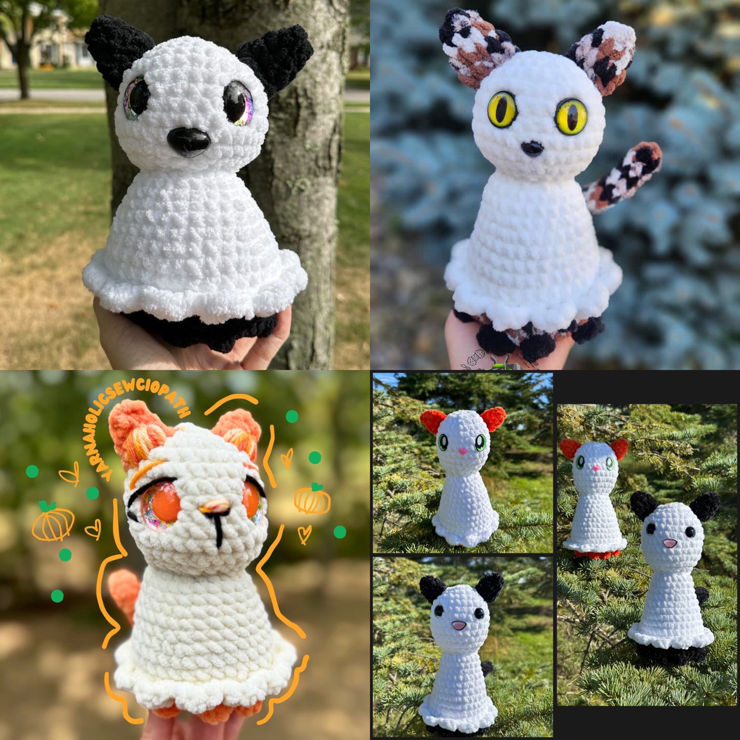 LOW SEW Boo the Ghost Cat CROCHET PATTERN