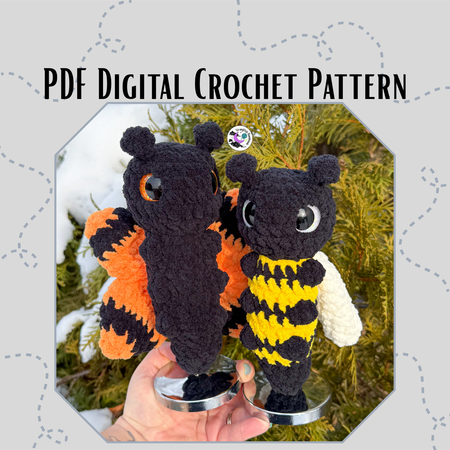 Basil the Bee & Blaire the Butterfly LOW SEW Crochet Pattern
