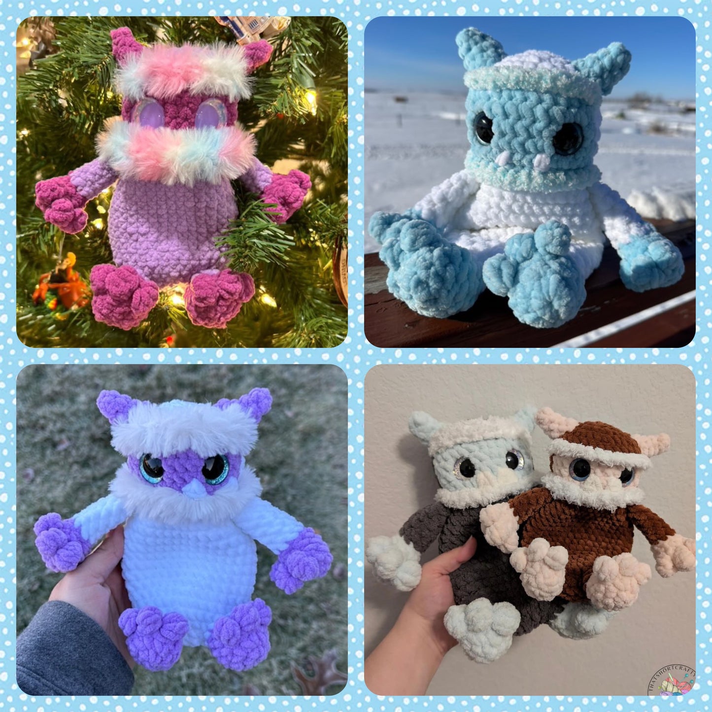 Yukio the Yeti Snuggler LOW SEW Crochet Pattern