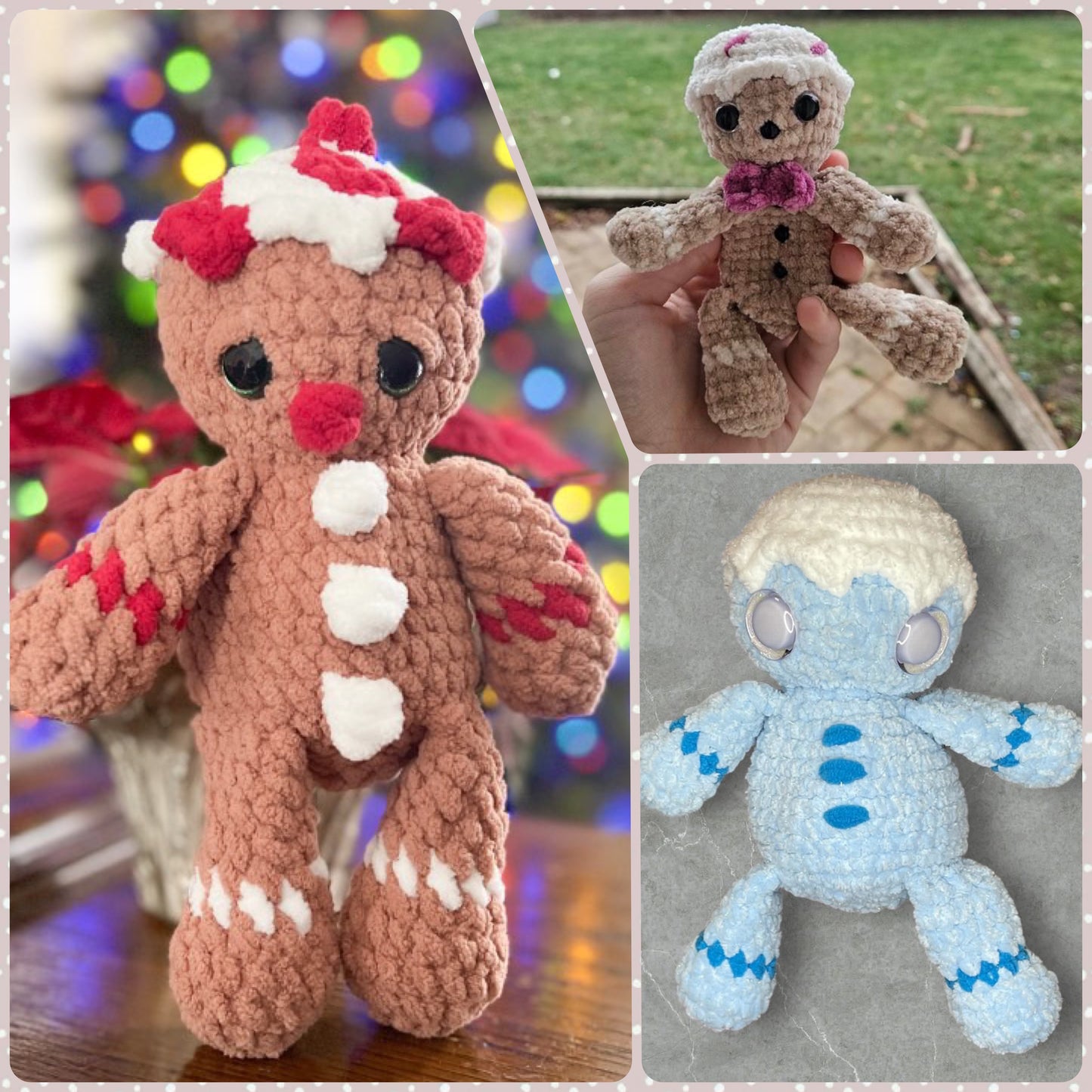 Gigi the Gingerbread Snuggler LOW SEW Crochet Pattern