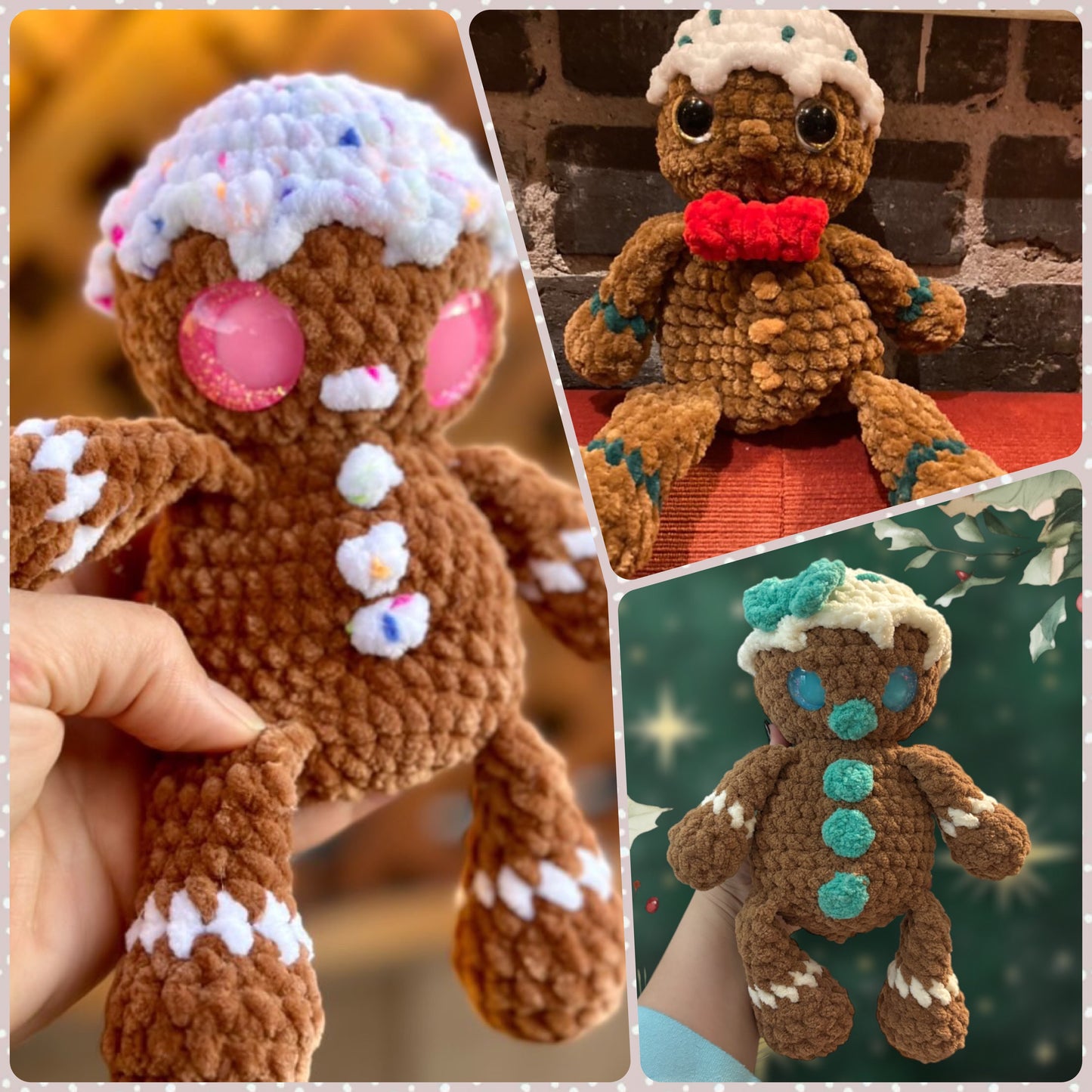 Gigi the Gingerbread Snuggler LOW SEW Crochet Pattern