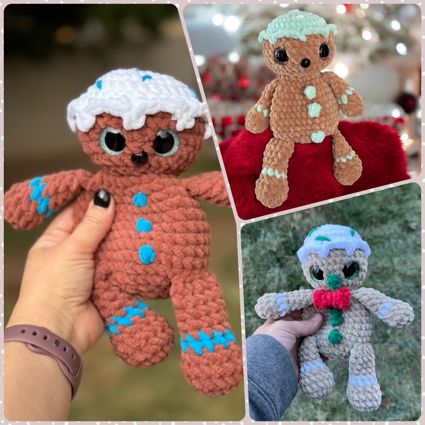 Gigi the Gingerbread Snuggler LOW SEW Crochet Pattern