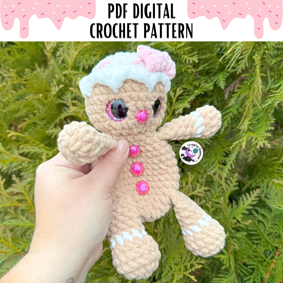 Gigi the Gingerbread Snuggler LOW SEW Crochet Pattern