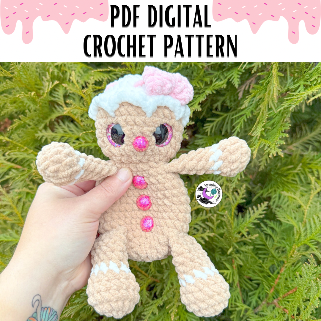 Gigi the Gingerbread Snuggler LOW SEW Crochet Pattern