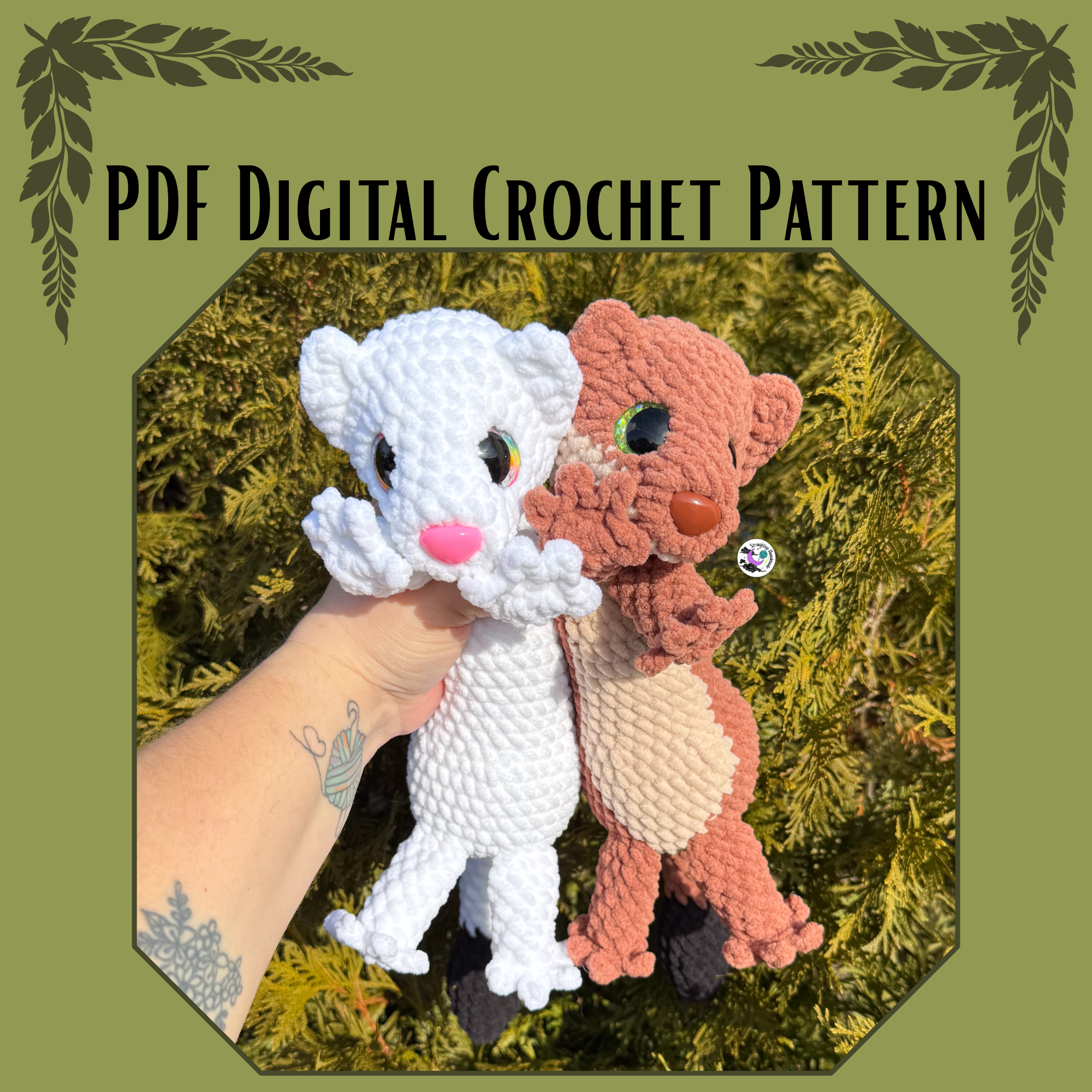 Weasel Rochet Pattern Wren the Weasel LOW SEW Crochet Pattern – Straightup Handmade