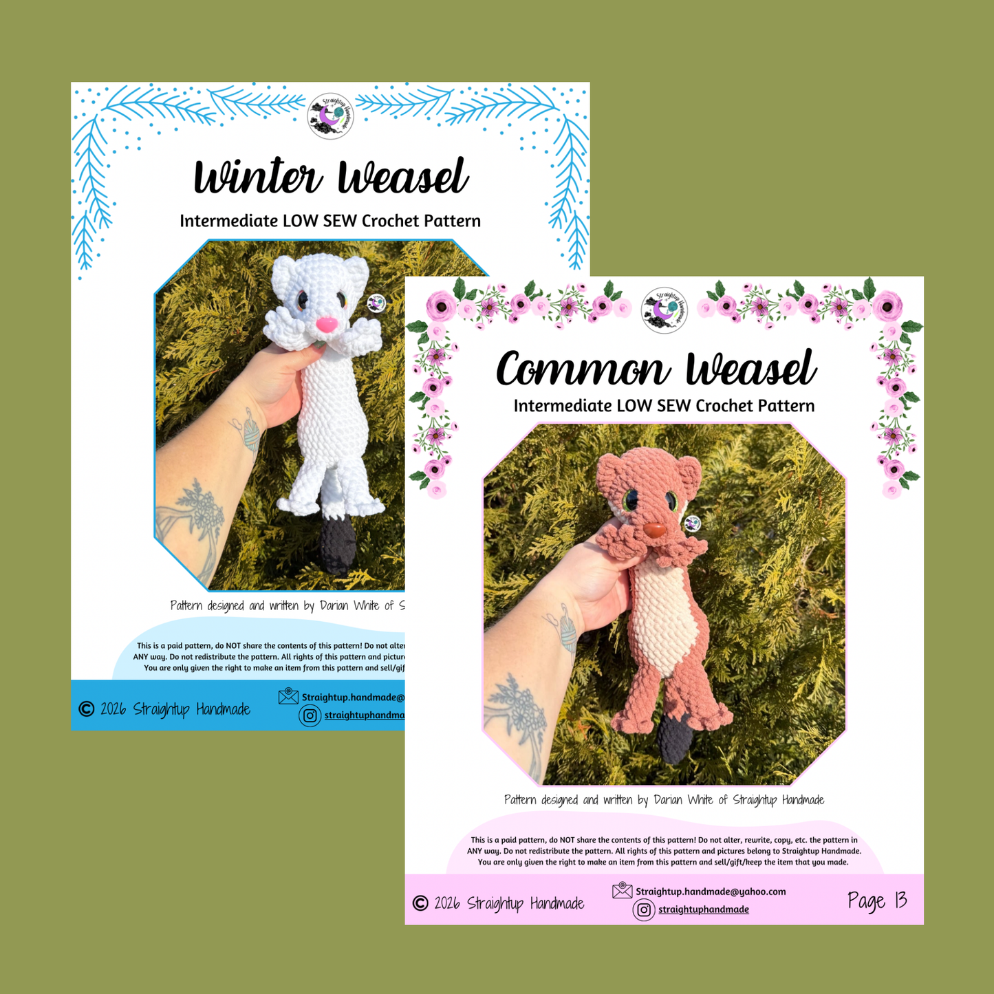 Wren the Weasel LOW SEW Crochet Pattern