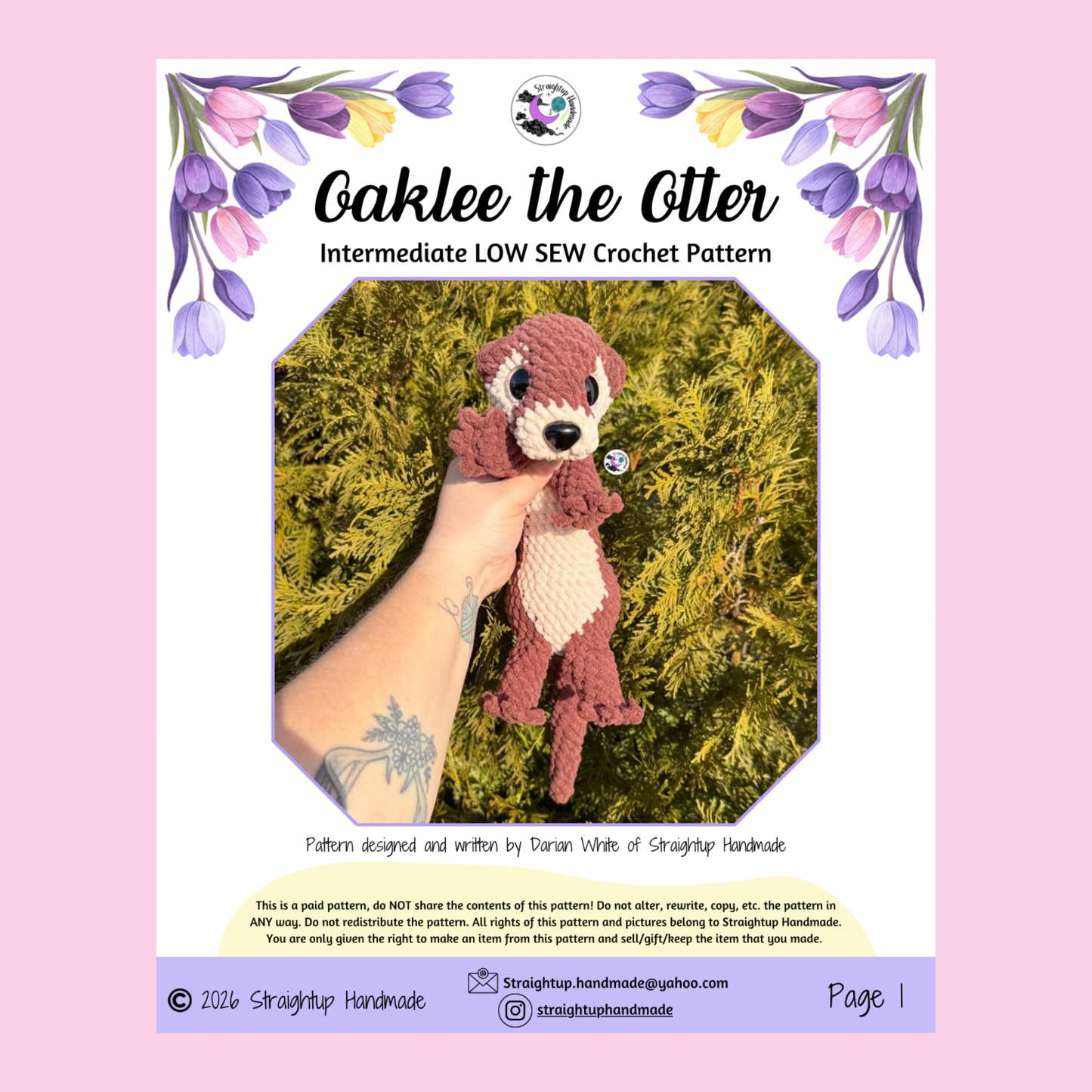 Oaklee the Otter LOW SEW Crochet Pattern