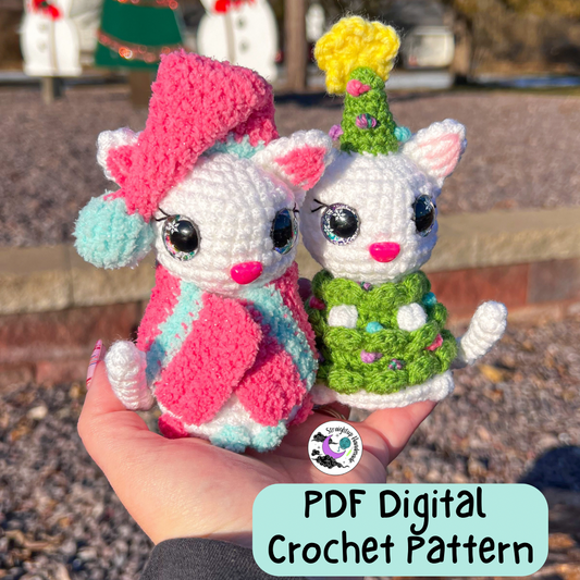 Aspen & Snowball the Cats Crochet Pattern Duo