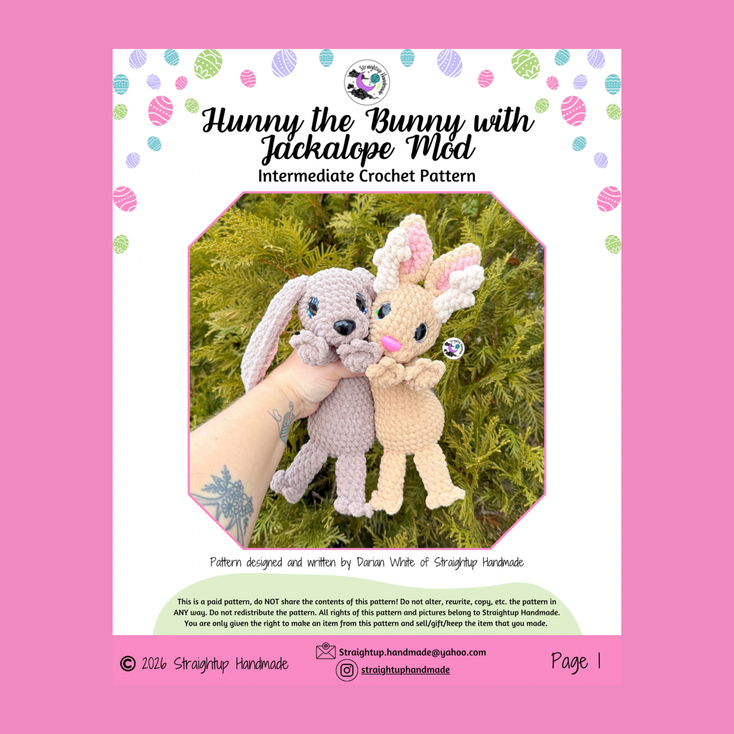 Hunny the Bunny and Jackalope LOW SEW Crochet Pattern
