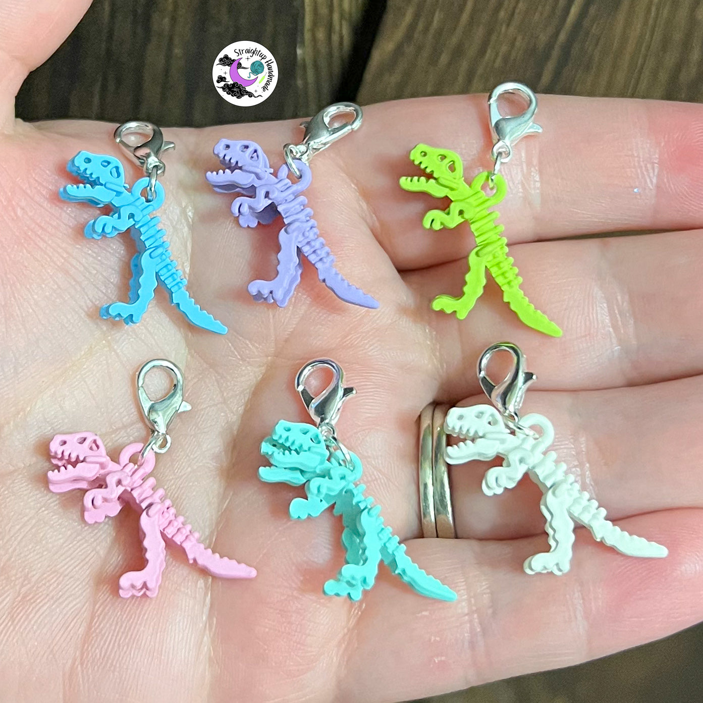 T-Rex Skeleton Stitch Markers