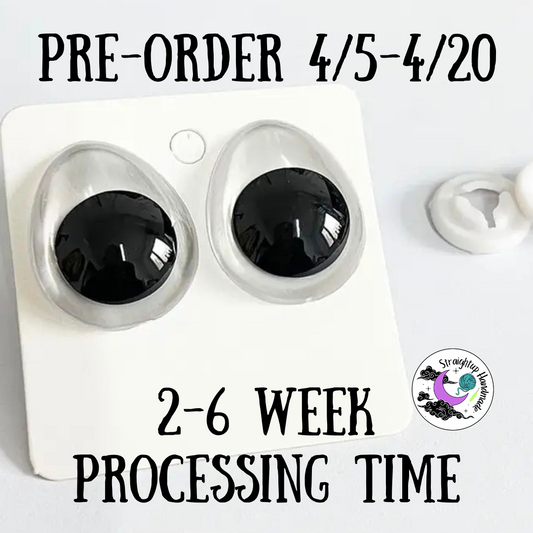 PRE-ORDER cartoon flat back eyes