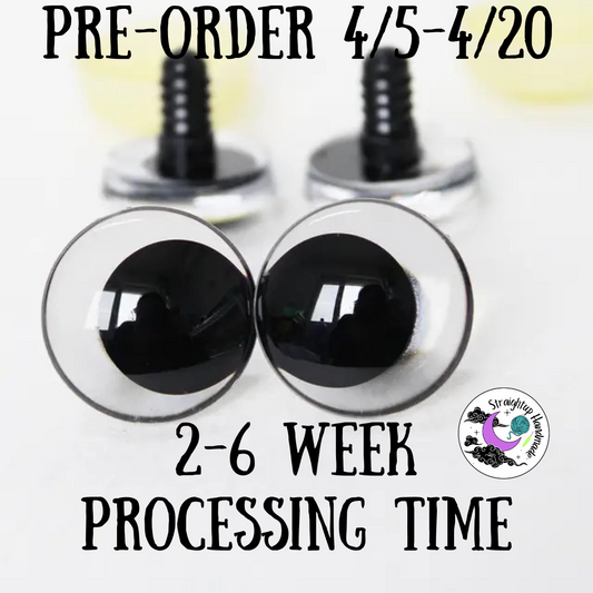 PRE-ORDER black kawaii/off center pupil sinker eyes