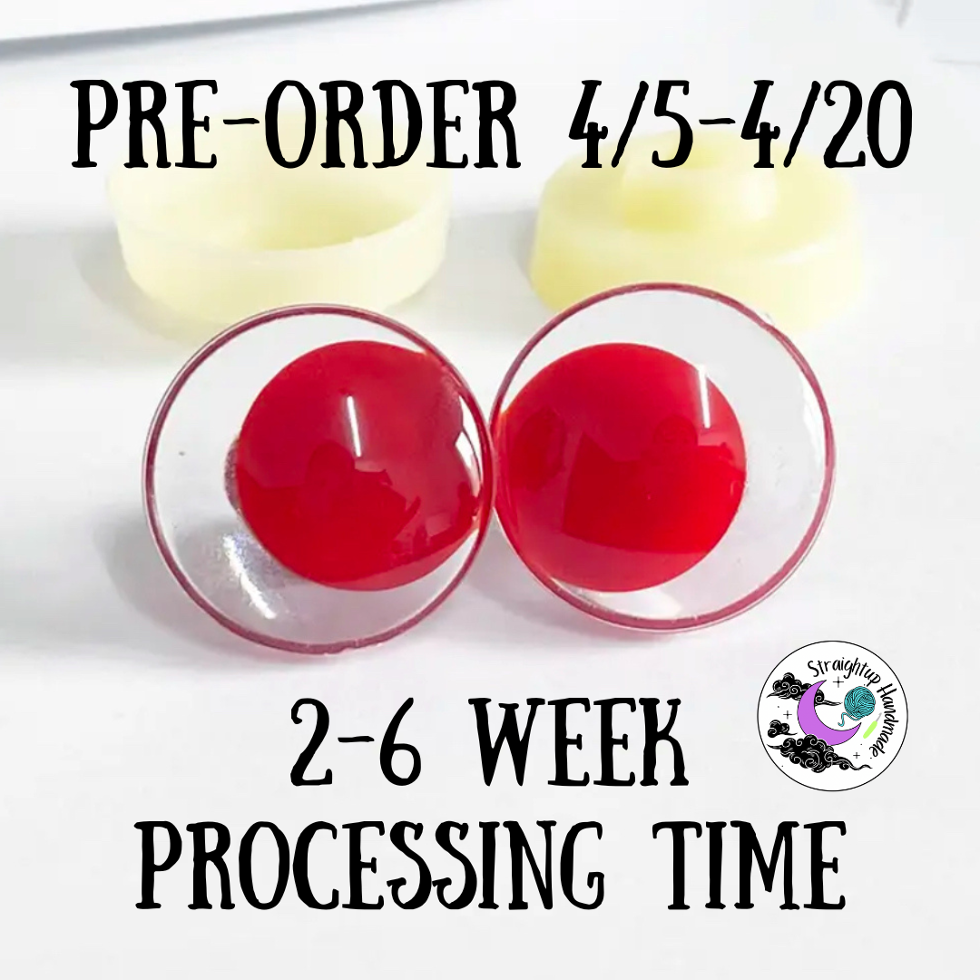 PRE-ORDER red kawaii/off center pupil sinker eyes