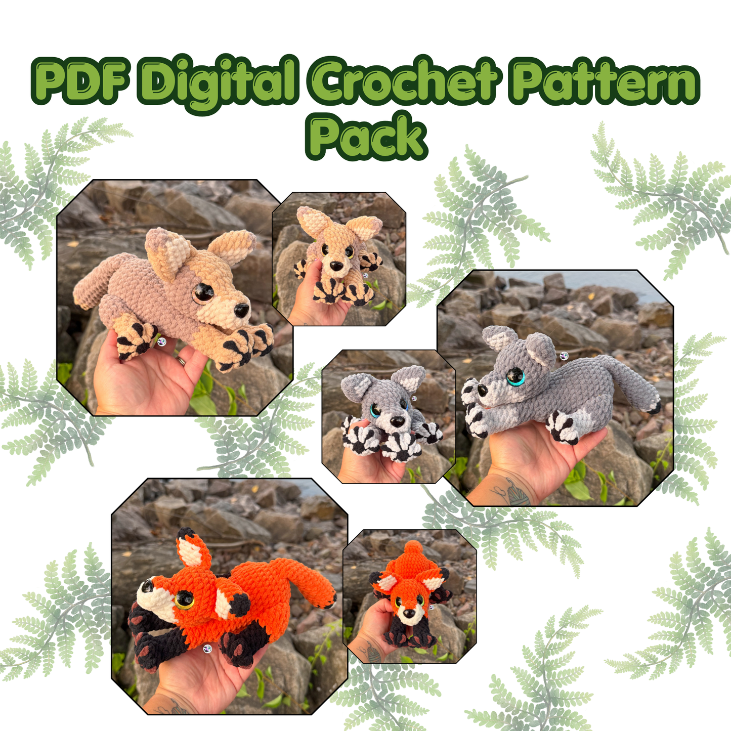 BUNDLE Stretching Wild Canines Crochet Patterns